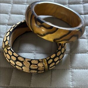 Brown and Gold Bangle Bracelets